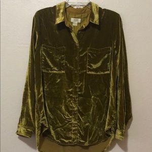 Anthro Maeve Velvet Blouse